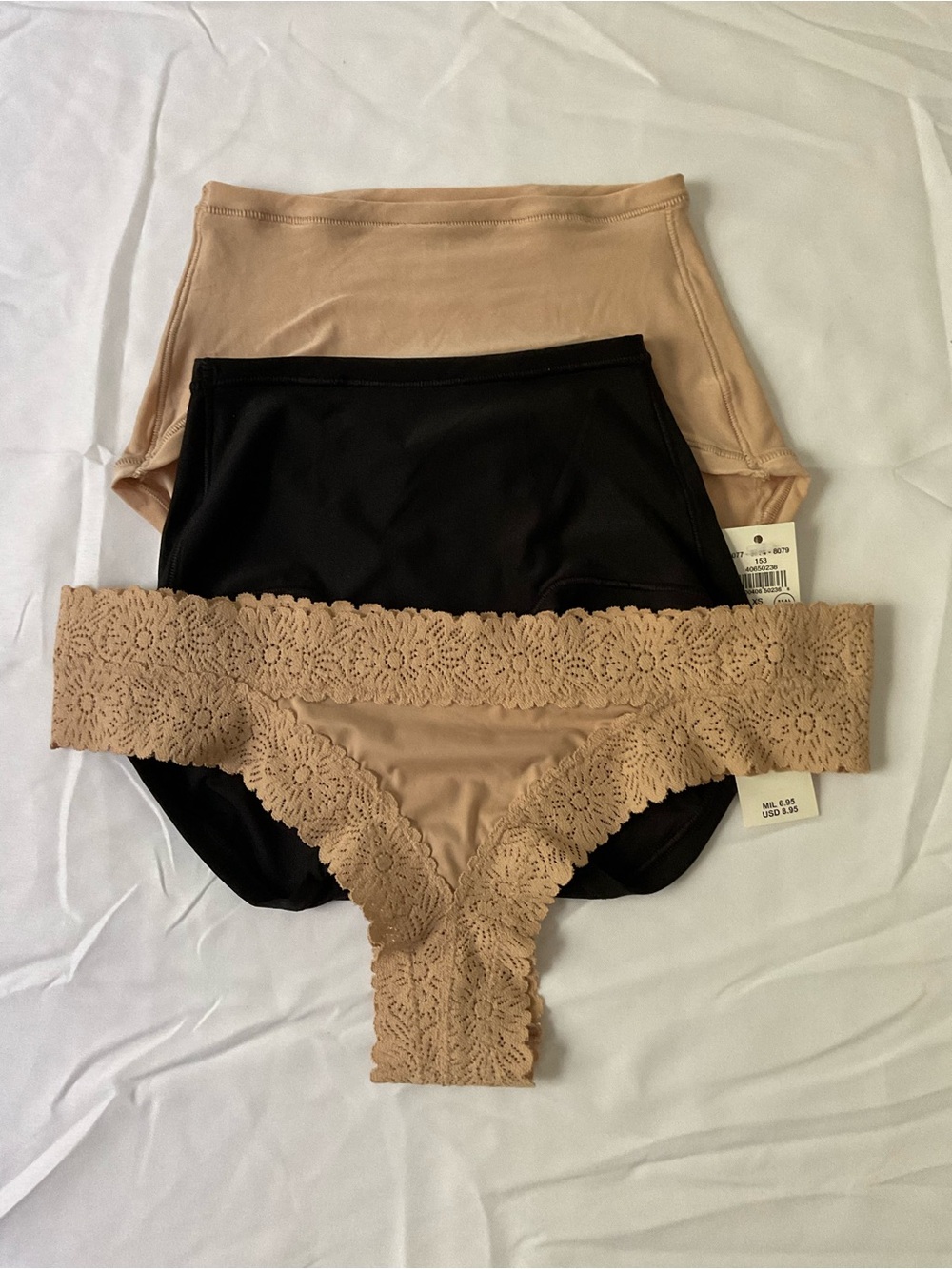 3-Pack aerie women’s Nude & Black Panty Set size XS
